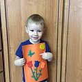 Ярослав Васильичев, 2 года. Картина из пластилина "Букет тюльпанов"